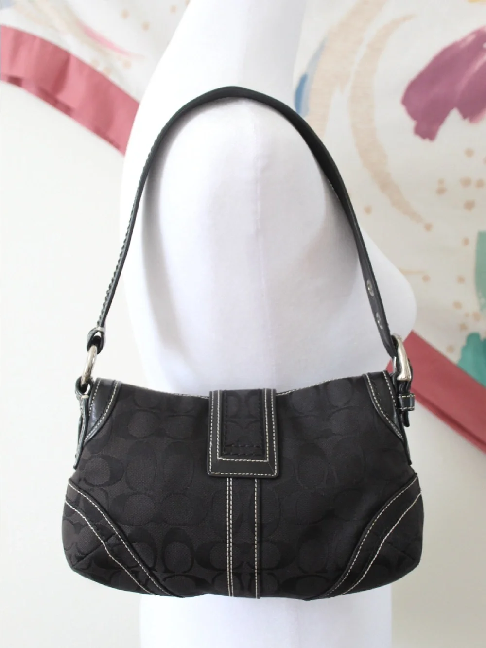 Vintage Coach Soho in Black with Silver Hardware